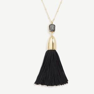 Ann Taylor black tassel long necklace